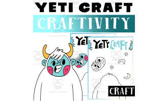 Winter craft Worksheet Activities, Build a Yeti craft