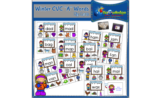 Winter CVC "A" Words Clip Cards - EBOOK