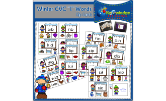Winter CVC "I" Words Clip Cards - EBOOK