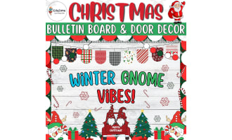 Winter Gnome Vibes!: Christmas Bulletin Board & Door Decor kit