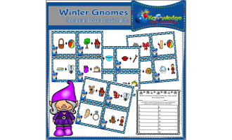 Winter Gnomes Compound Words Task Cards
