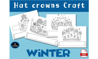 Winter Hat Crowns Craft Coloring Sheets