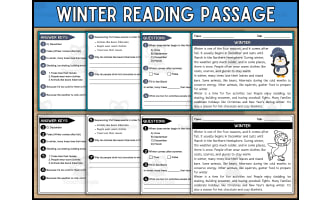 Winter Reading Comprehension Passage and Questions