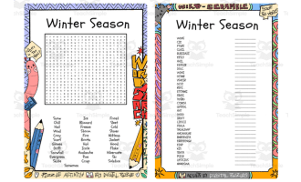 Winter Season word search & scramble
