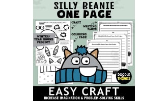 Winter Silly Beanie One Page Paper Craft Art Activities
