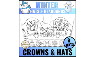 Winter Snow Crowns, Hats and Headbands Crafts Acitivity