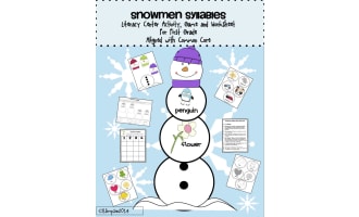 Winter Snowman Syllable Sort Game