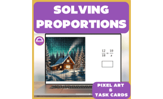 Winter Solving Proportions Pixel Art and Printable Task Cards