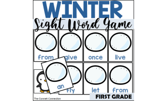Winter Where's the Penguin First Grade Sight Word Game
