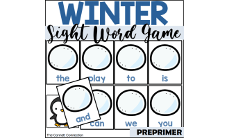 Winter Where's the Penguin Preprimer Sight Word Game