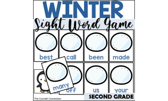 Winter Where's the Penguin Second Grade Sight Word Game