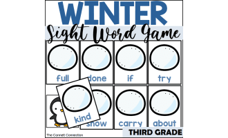 Winter Where's the Penguin Third Grade Sight Word Game