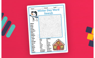 Winter Word Search 2rd 3th 4th 5th Grade worksheet activity
