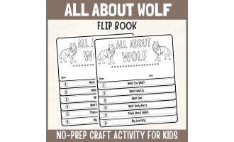 Wolf DIY Flipbook Craft Forest Mammal Science Study Writing Prompt