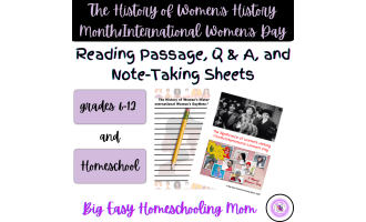 Women's History Month/International Women's Day Reading Passage, Q & A