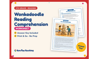 Wonkadoodle Reading Comprehension Worksheet – 5th Grade Practice