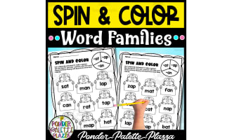 Word Families - Spin and Color (at, ap, an)