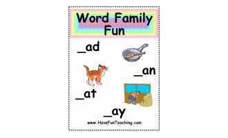 AD, AN, AT, AY Word Family Fun Activity