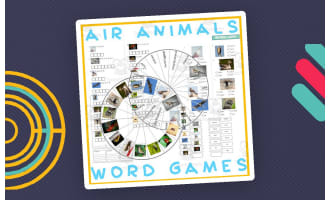 Word Games with Puzzles Crossword Wordsearch Anagram : AIR ANIMALS