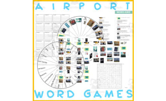 Word Games with Puzzles Crossword Wordsearch Anagram : AIRPORT