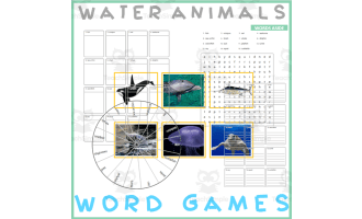 Word Puzzle Games | Copy Crossword Wordsearch Anagram | WATER ANIMALS