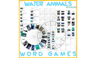 Word Puzzles Crossword Anagram WATER ANIMALS