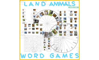 Word Puzzles Crossword Wordsearch Anagram LAND ANIMALS