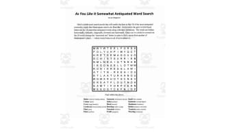 Word Search: As You Like It Somewhat Antiquated Words