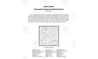 Word Search: Julius Caesar Somewhat Antiquated Words
