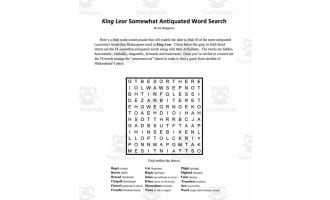 Word Search: King Lear Somewhat Antiquated Words