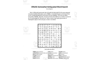 Word Search: Othello Somewhat Antiquated Words
