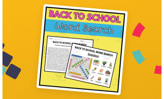 Word Search Puzzle: Back to School