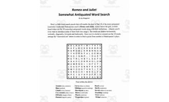 Word Search: Romeo and Juliet Somewhat Antiquated Words