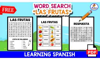 WORDSEARCH "Las frutas" | Spanish Learning