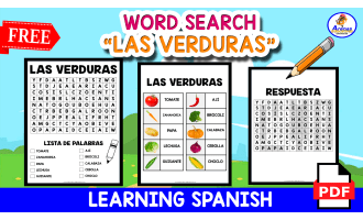 WORDSEARCH PUZZLE "Las Verduras" | Spanish Learning