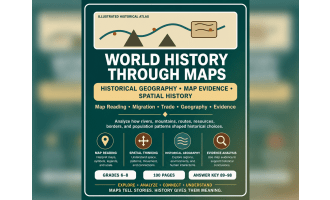 World History Through Maps | Geography & Map | Grades 6–8 | 100 Pages