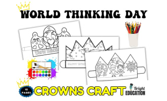 World Thinking Day Crowns Craft – Colouring Sheets