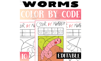 Worm Color By Code Worksheet Activity for Morning Work