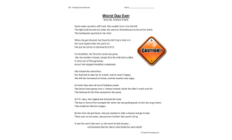 Worst Day Ever Reading Comprehension Worksheet