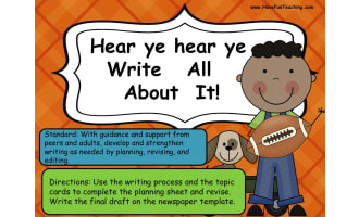 Write All About It Newspaper Writing Activity
