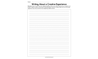 Writing about a Creative Experience Worksheet