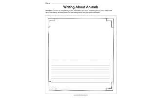 Writing about Animals Worksheet