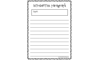 Writing an Introduction Paragraph Worksheet