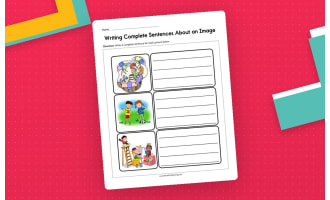 Writing Complete Sentences about an Image Worksheet