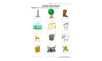 Writing Double Vowels Words Worksheet
