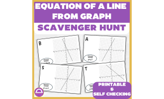 Writing Equation of a Line from Graph Printable Scavenger Hunt