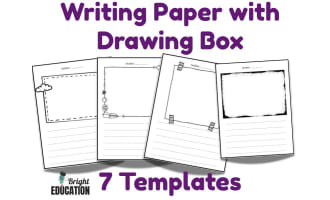 Writing Paper with Drawing Box Themed Writing Templates
