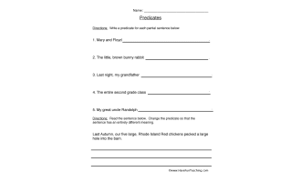 Writing Predicates Worksheet