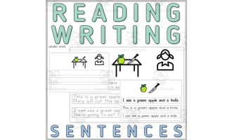 Writing Reading Simple Sentence Task Card SpEd Autism Station Center 2
