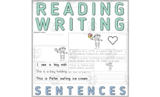 Writing Reading Simple Sentence Task Card SpEd Autism Station Center 5